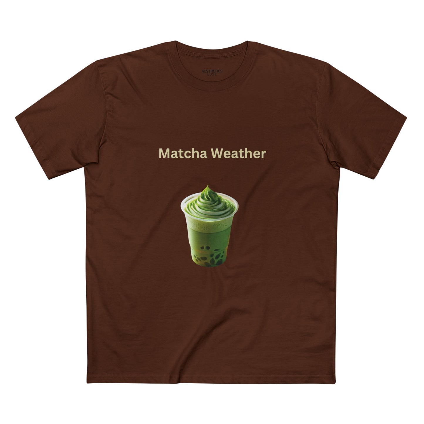 Matcha Weather •Aesthetics Luxe II Staple Tee • Perfect for Cafe Lovers and Casual Days 🍃