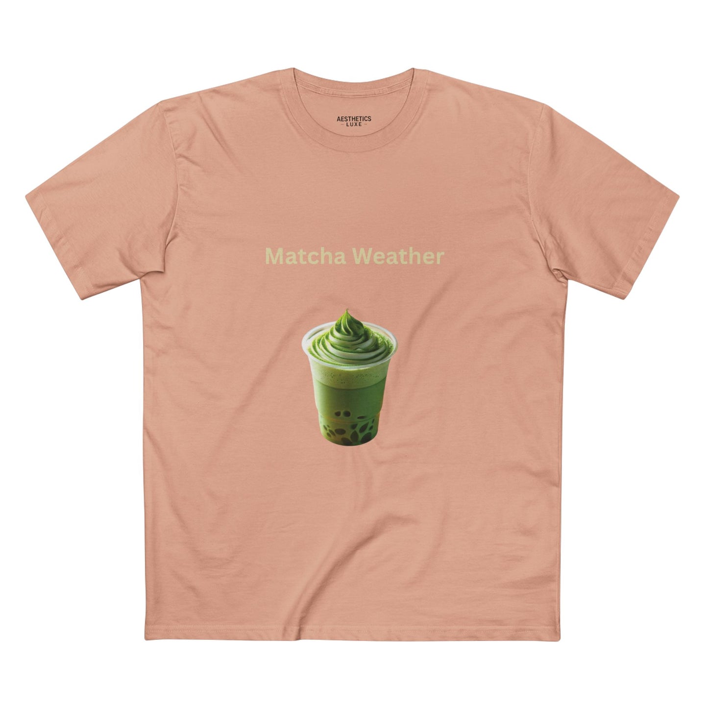 Matcha Weather •Aesthetics Luxe II Staple Tee • Perfect for Cafe Lovers and Casual Days 🍃