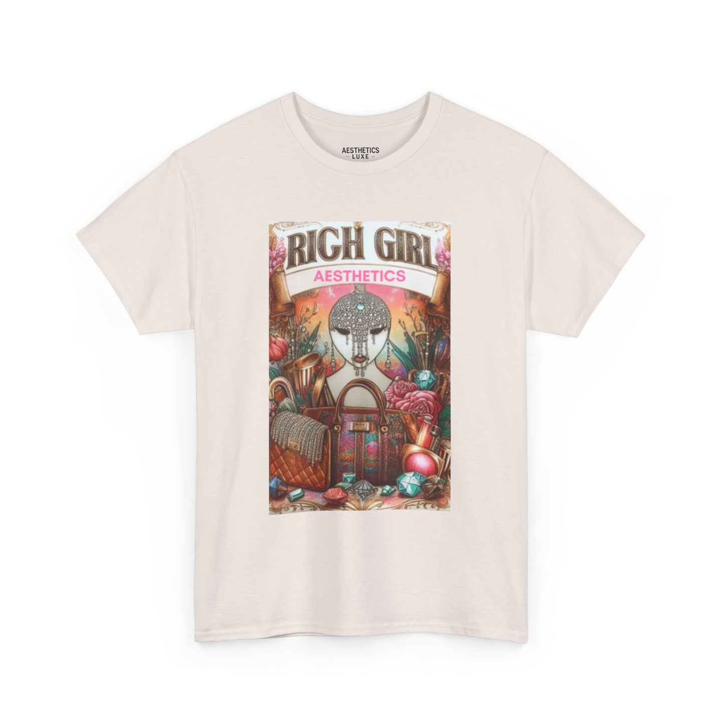 Rich Girl Aesthetics Unisex Heavy Cotton Tee - Trendy Graphic Tee for Fashion Lovers