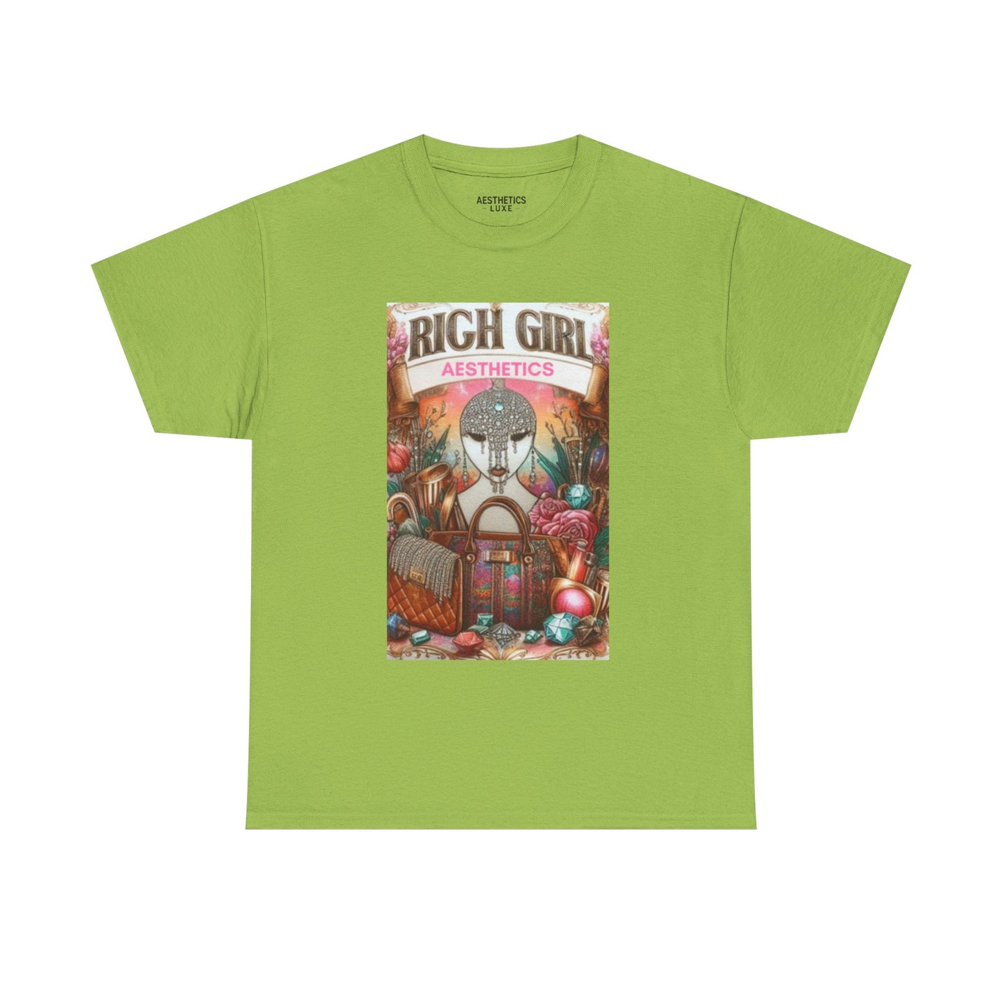 Rich Girl Aesthetics Unisex Heavy Cotton Tee - Trendy Graphic Tee for Fashion Lovers