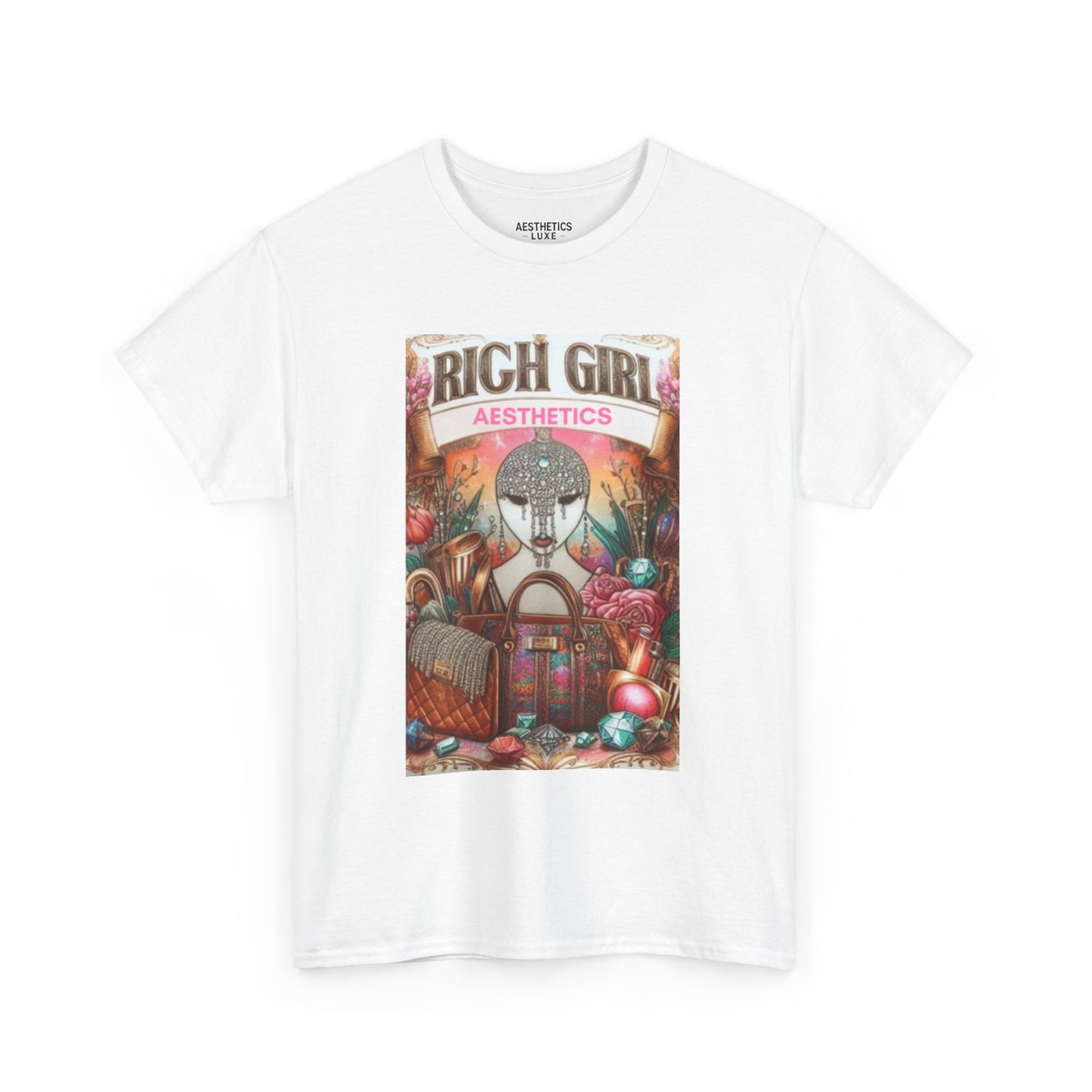 Rich Girl Aesthetics Unisex Heavy Cotton Tee - Trendy Graphic Tee for Fashion Lovers