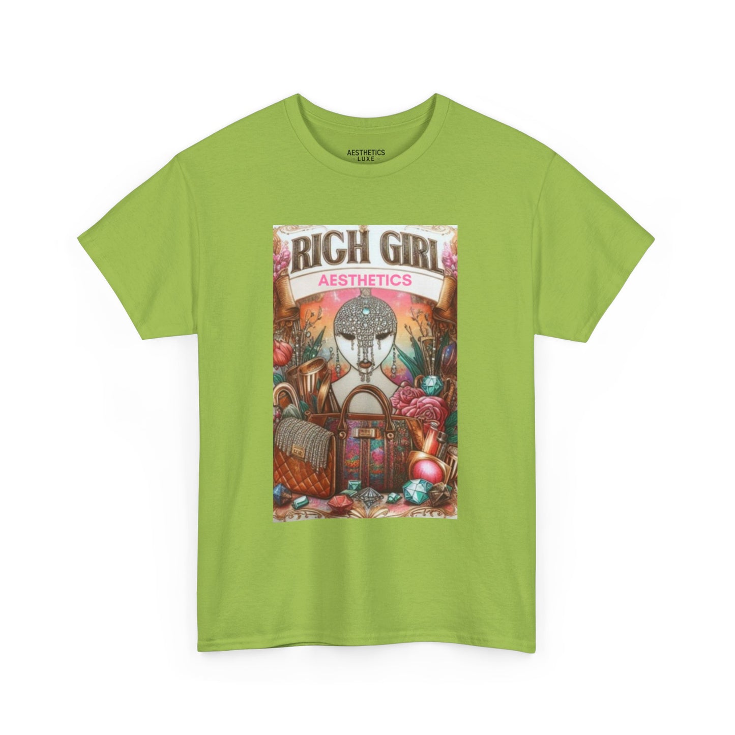 Rich Girl Aesthetics Unisex Heavy Cotton Tee - Trendy Graphic Tee for Fashion Lovers