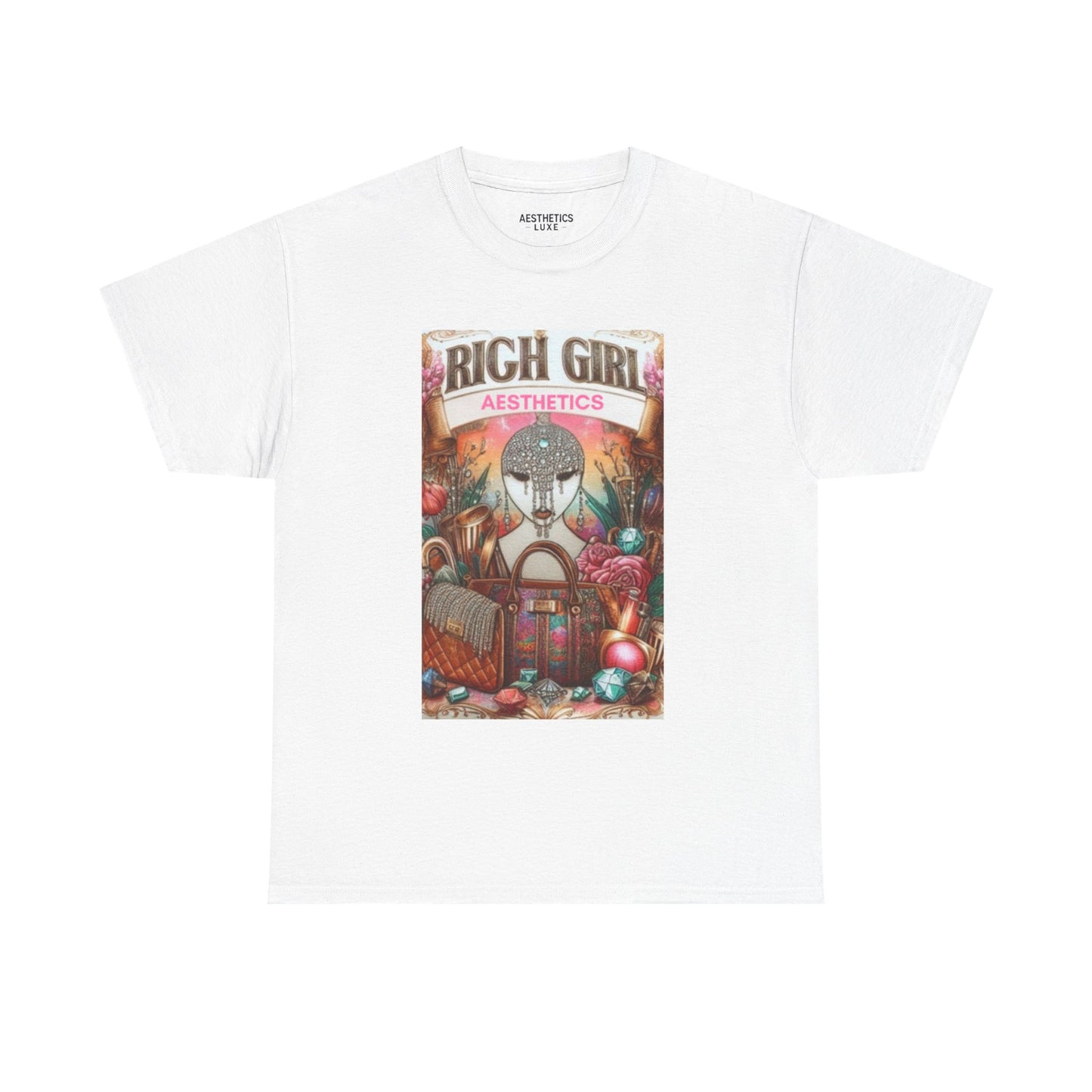 Rich Girl Aesthetics Unisex Heavy Cotton Tee - Trendy Graphic Tee for Fashion Lovers