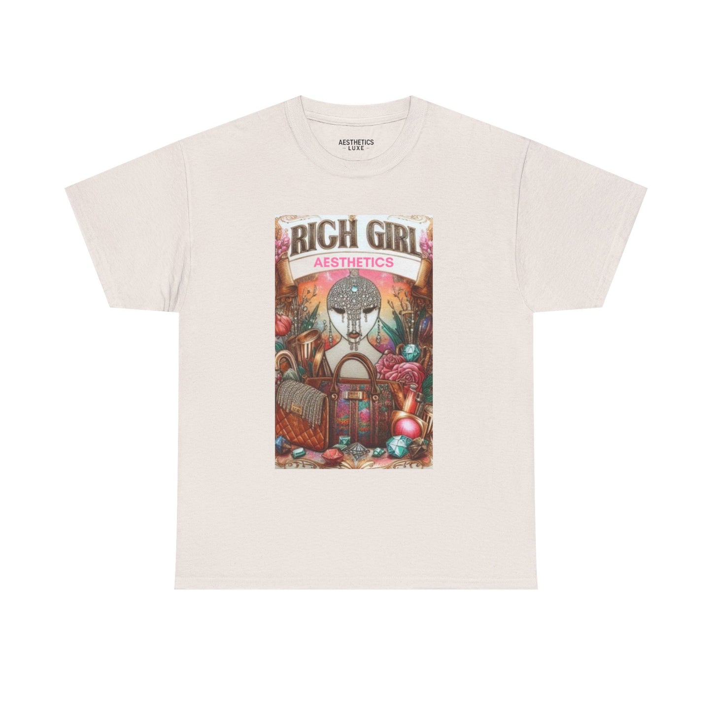 Rich Girl Aesthetics Unisex Heavy Cotton Tee - Trendy Graphic Tee for Fashion Lovers
